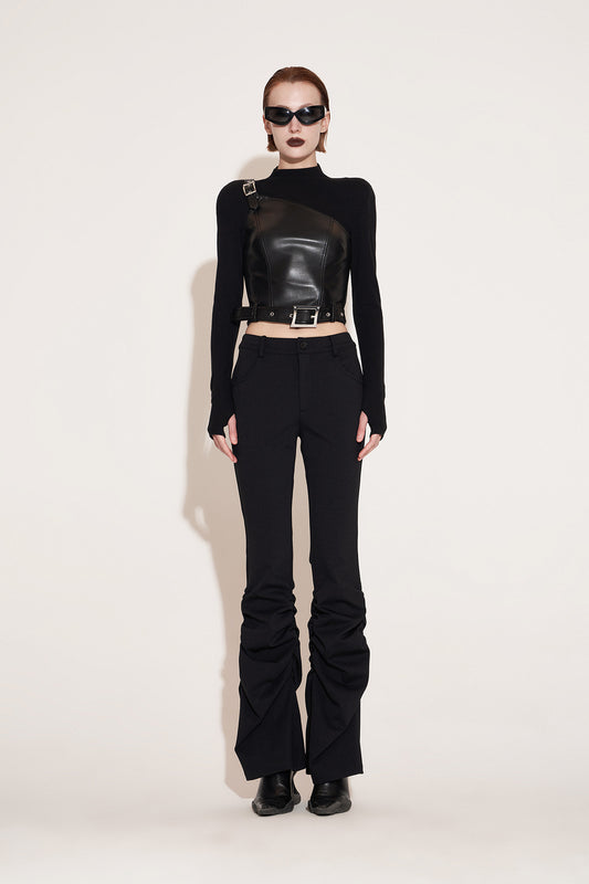 Pleated Slim-Fit Trousers