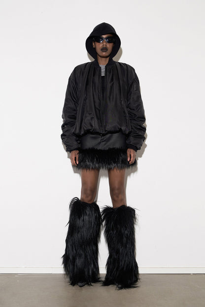 Pleated balloon cotton jacket