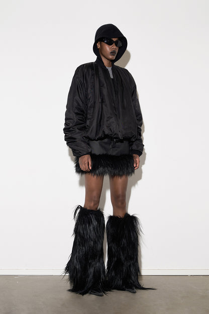 Pleated balloon cotton jacket
