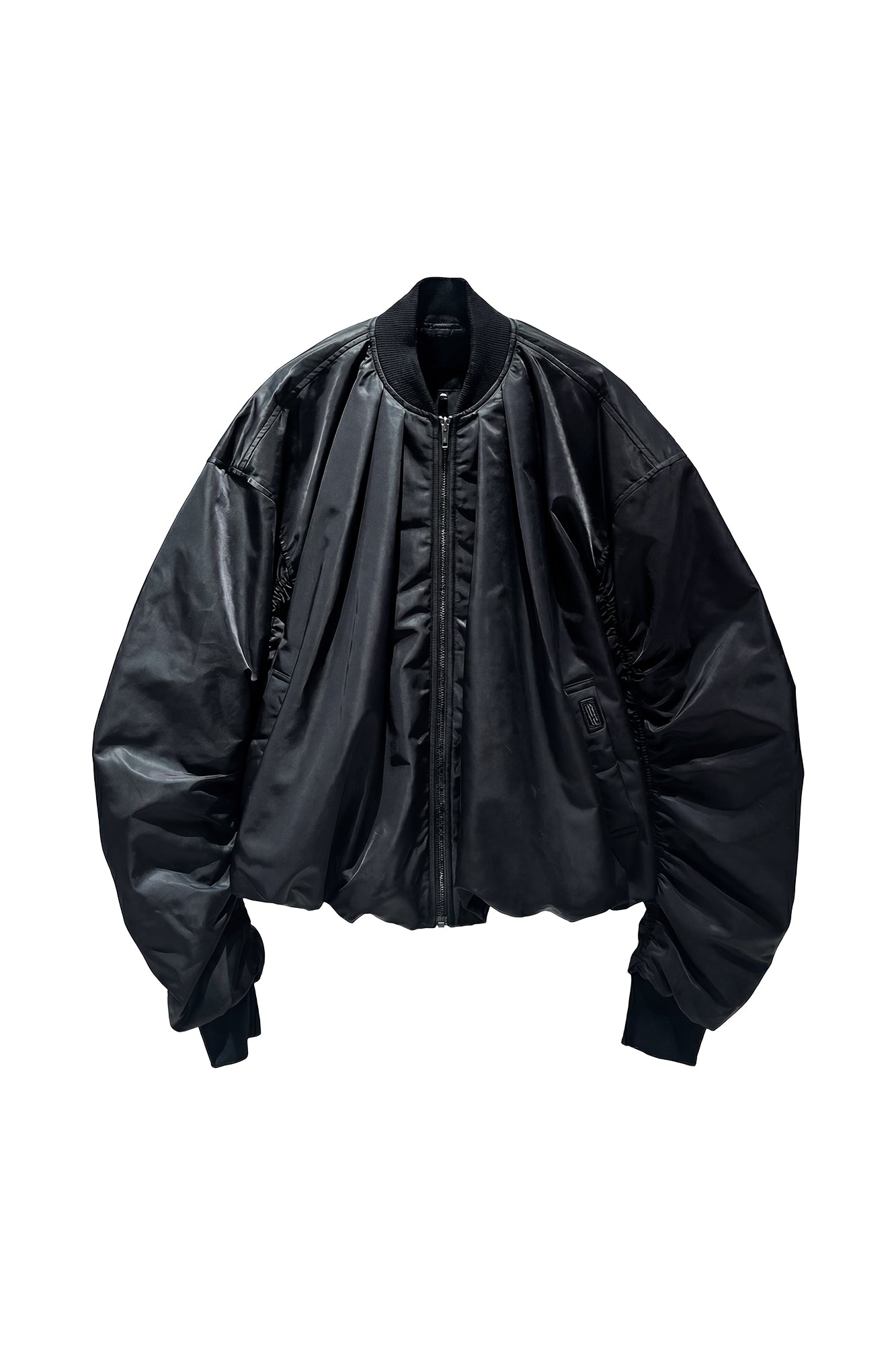 Pleated balloon cotton jacket