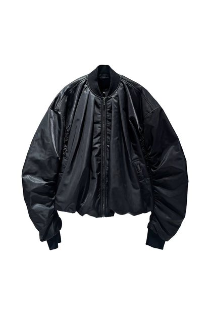 Pleated balloon cotton jacket