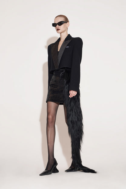 Sequined high waist overskirt