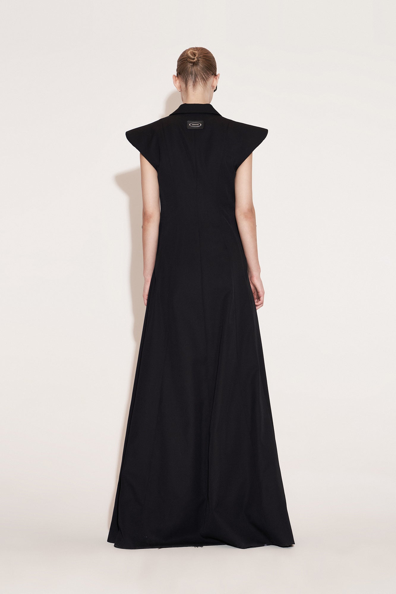 Acetate wool wide shoulder flying piece long waistcoat