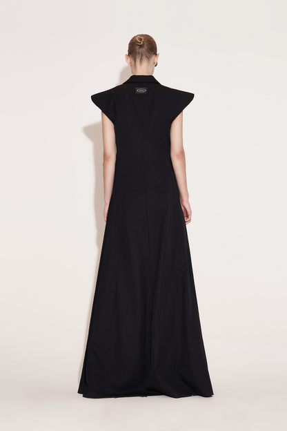 Acetate wool wide shoulder flying piece long waistcoat