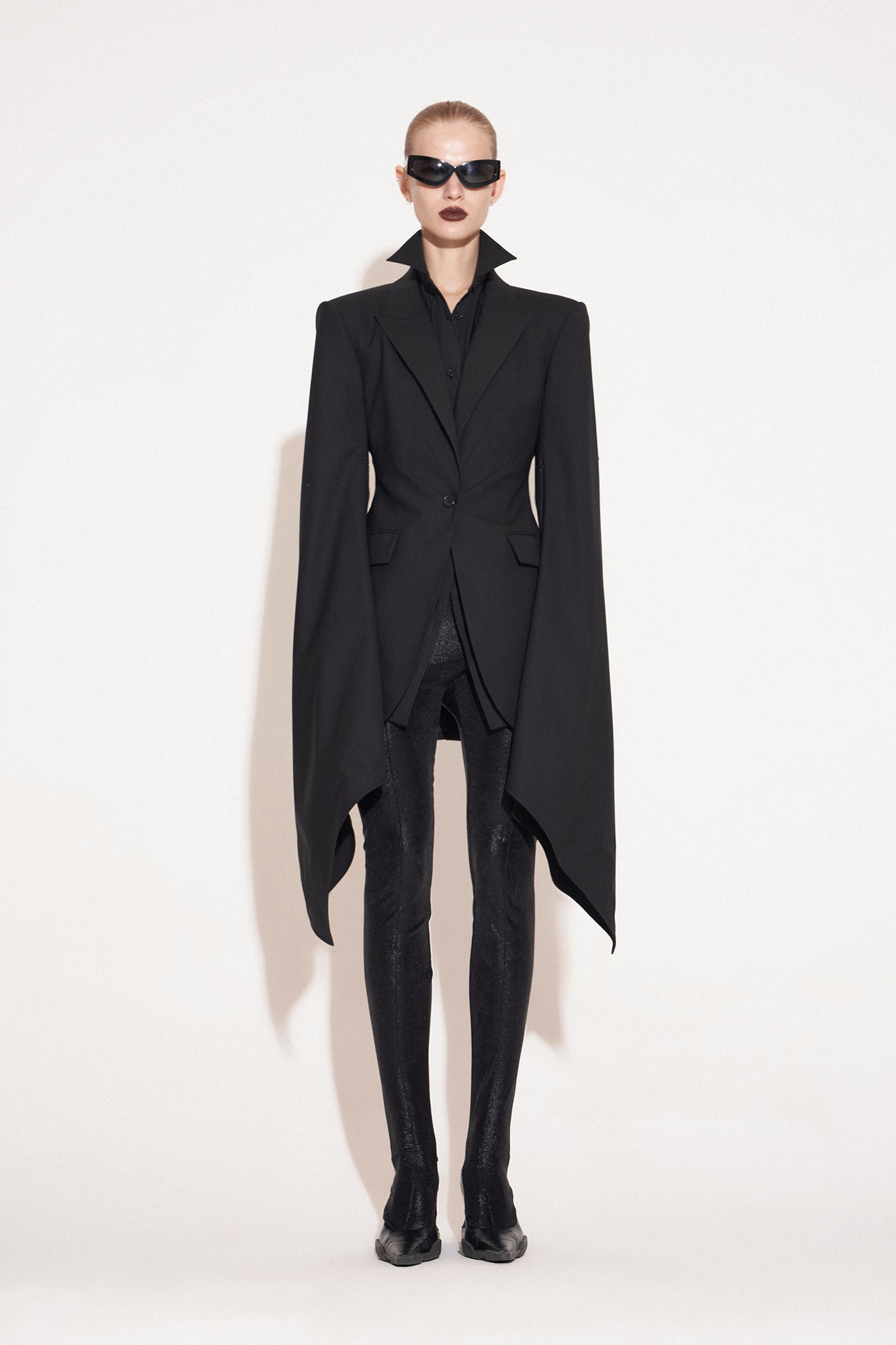 Wool fake two puffy sleeve suit
