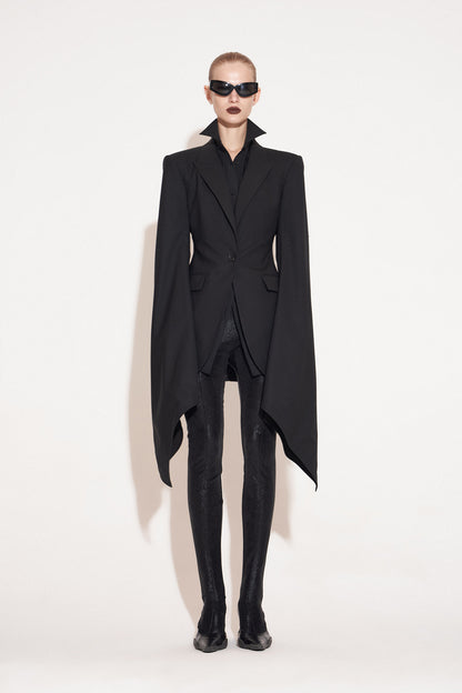 Wool fake two puffy sleeve suit
