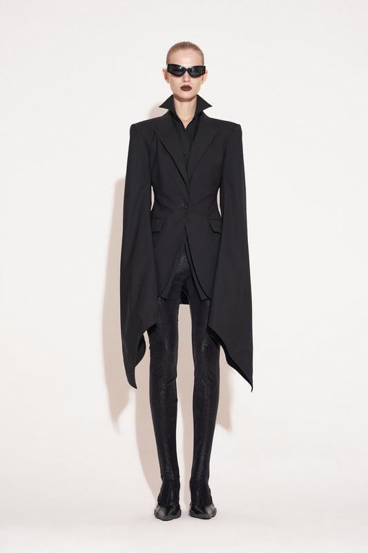 Wool fake two puffy sleeve suit