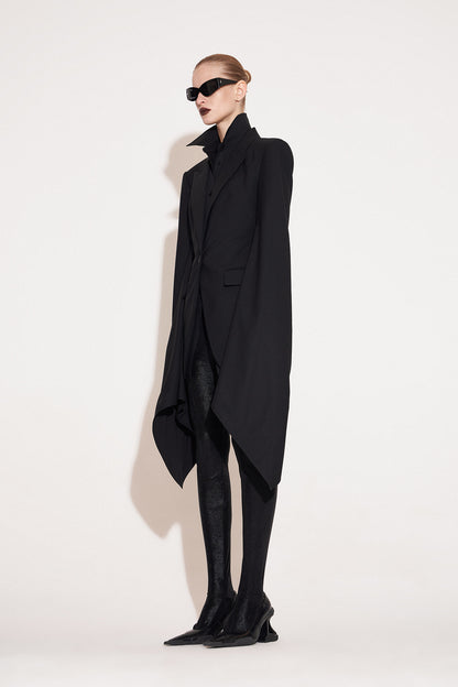 Wool fake two puffy sleeve suit