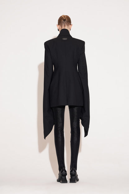 Wool fake two puffy sleeve suit