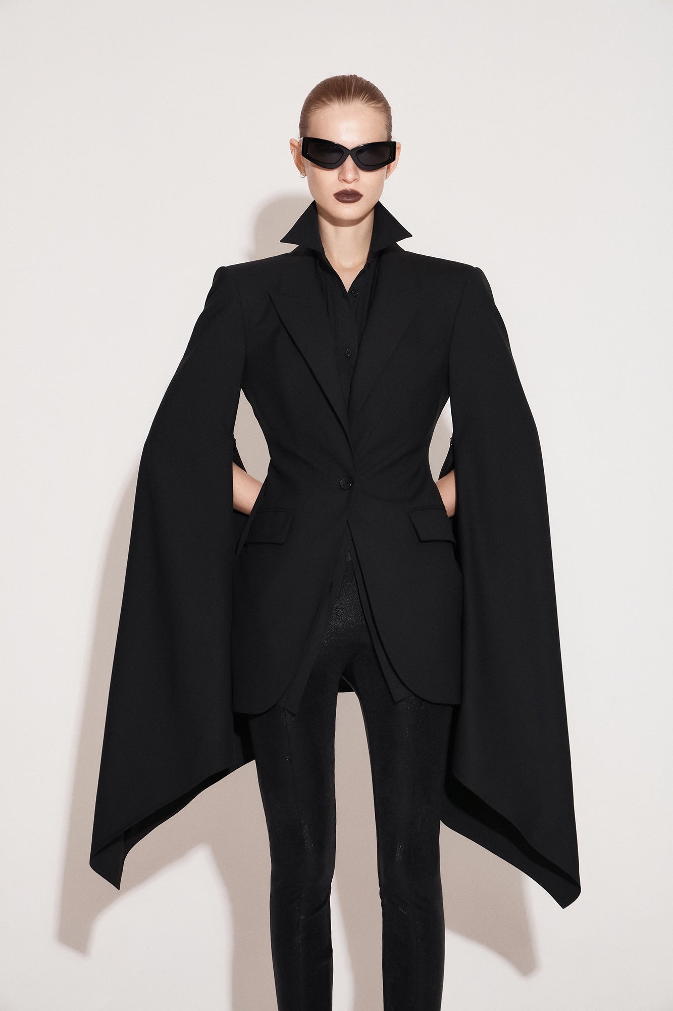 Wool fake two puffy sleeve suit