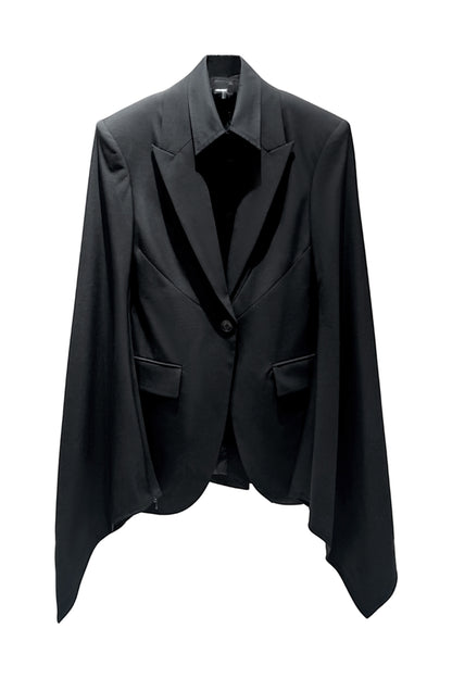 Wool fake two puffy sleeve suit