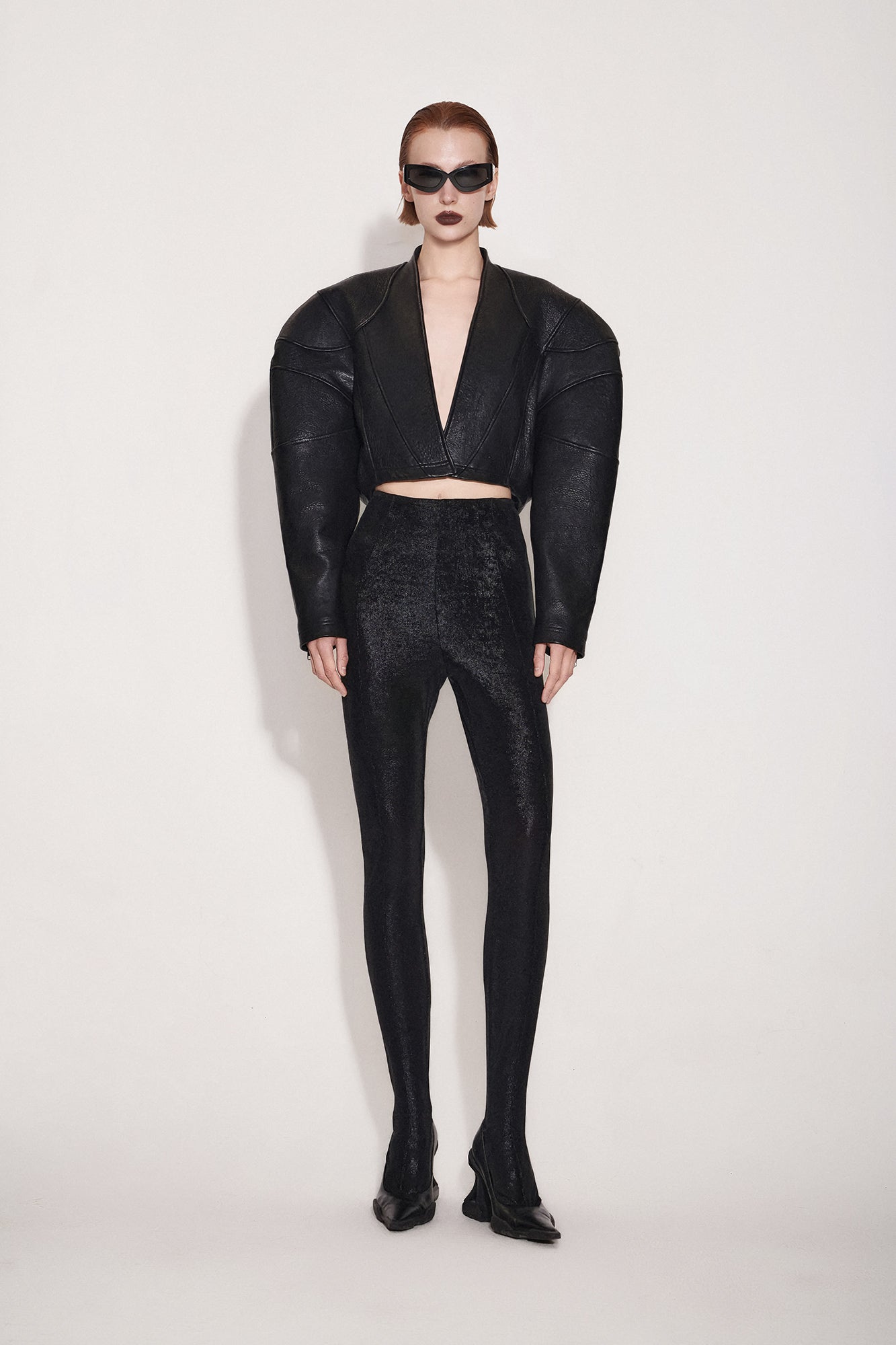 3D stereo silhouette leather jacket