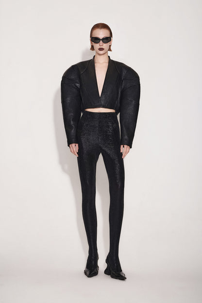 3D stereo silhouette leather jacket