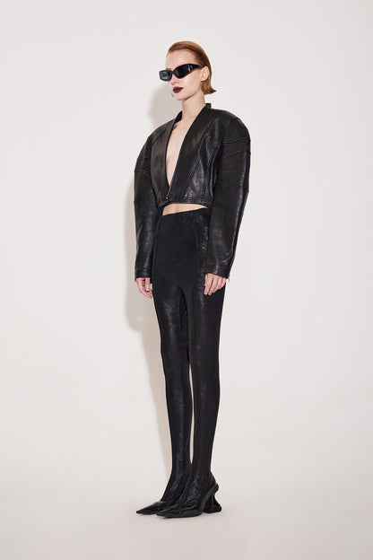 3D stereo silhouette leather jacket