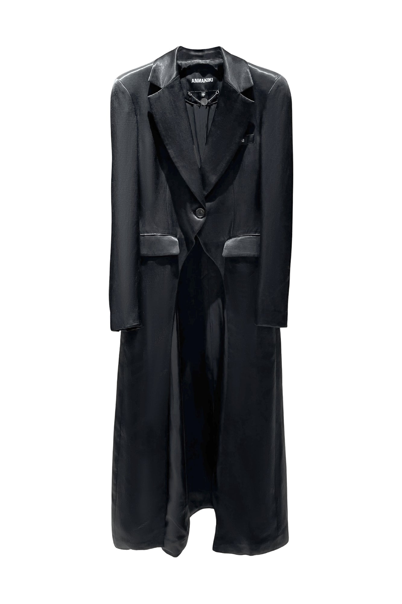Round shoulder dovetail hem coat