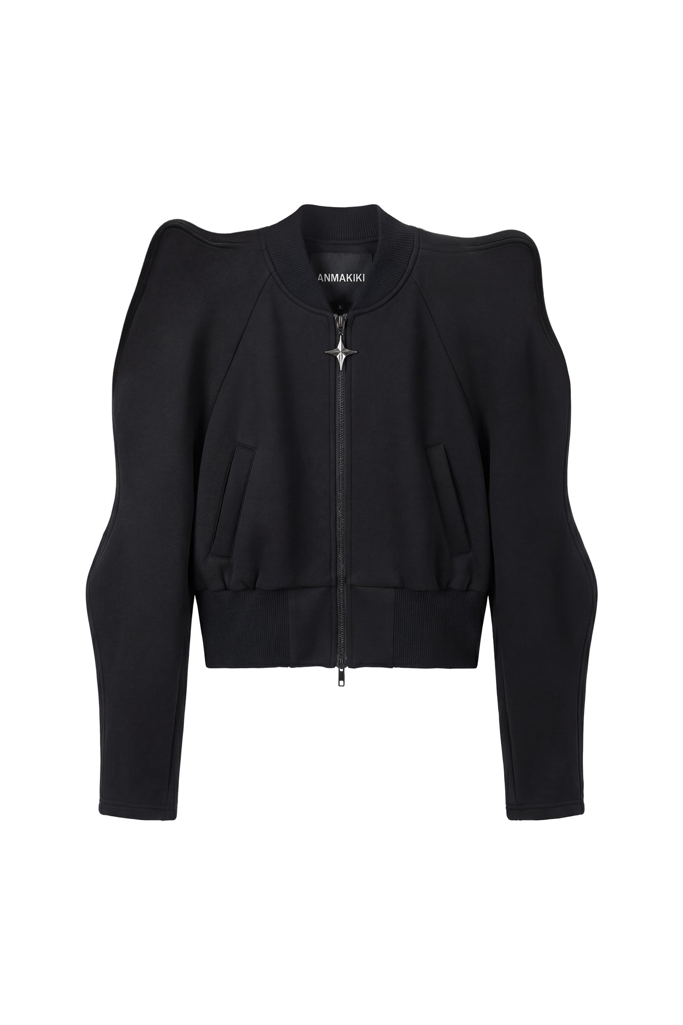 Three-dimensional upturned shoulder wavy sleeve waist-cinching coat