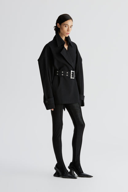 One-piece sleeve hourglass-shaped windbreaker jacket