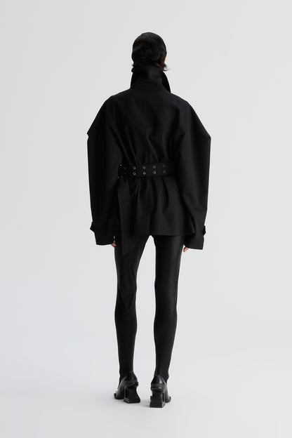 One-piece sleeve hourglass-shaped windbreaker jacket