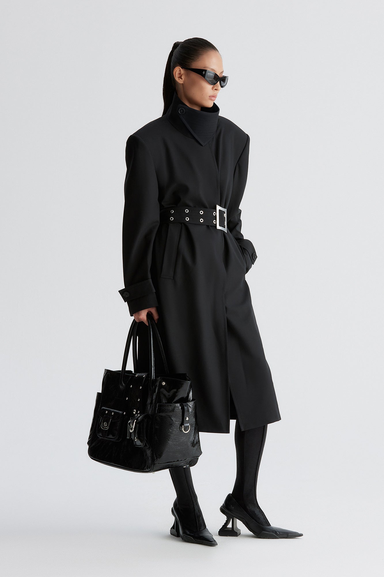 Genuine leather functional handbag