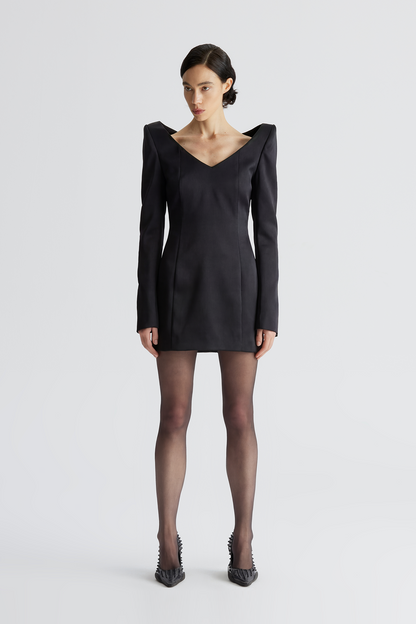 Shoulderless V-neck 3D dress