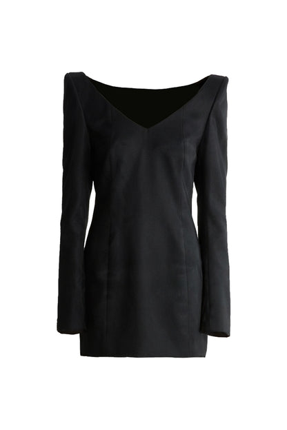 Shoulderless V-neck 3D dress